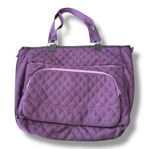 Thirty One Tote Double Take Tote Quilted Diamonds Travel Bag Purple
